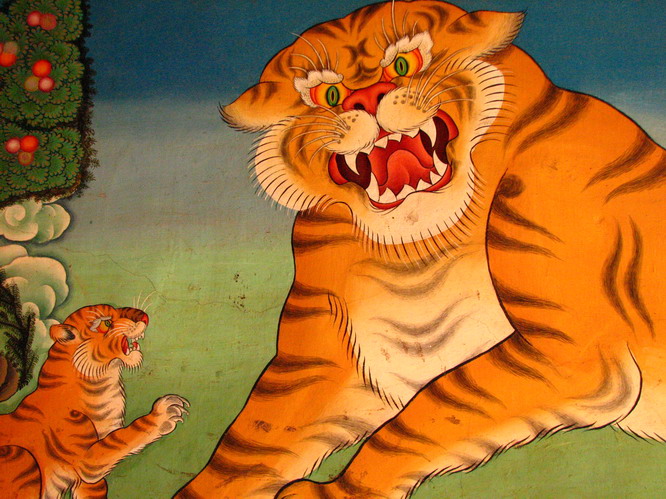 Wall painting in Tashi Limpo Monastery. Shigatse, Tibet.